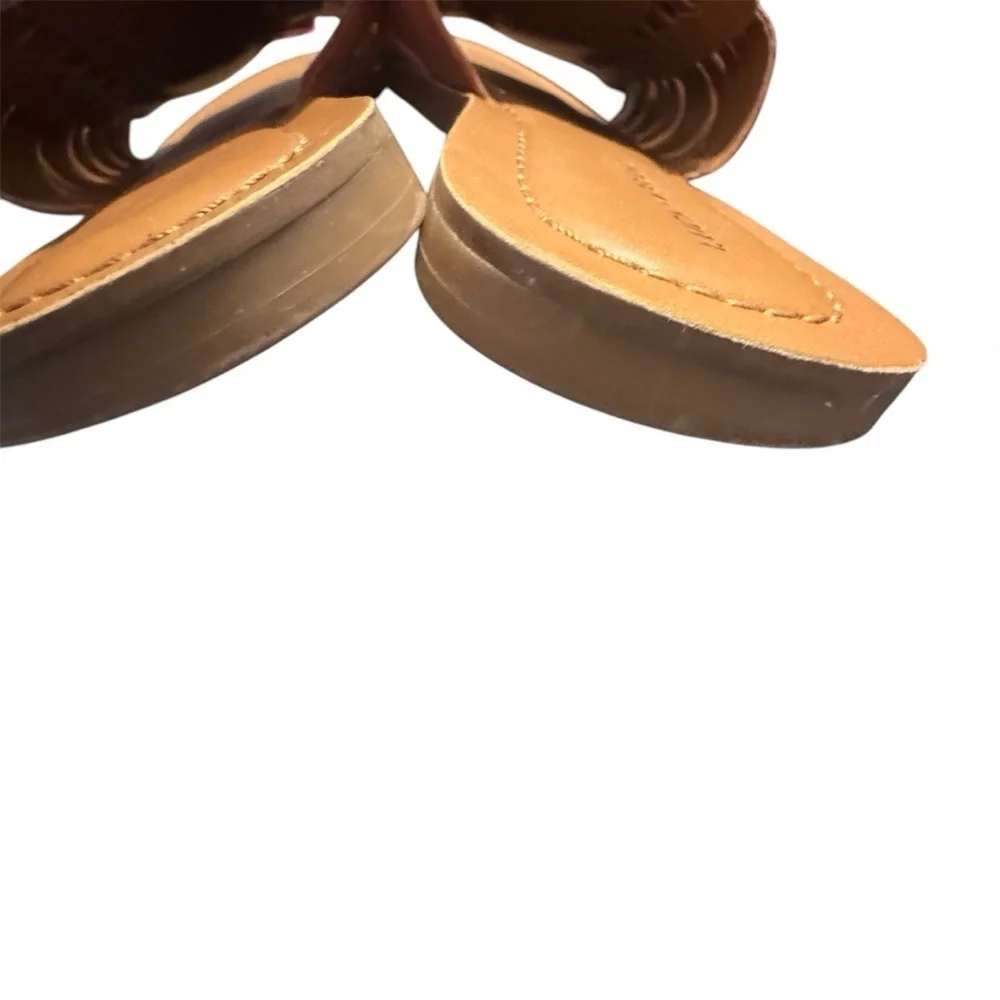 Lucky Brand Women’s Baneen Orange Leather Bohemian Slides Sandals 9M